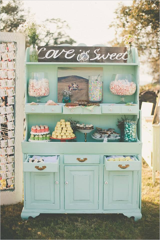 Como decorar una boda vintage con aparadores vintage