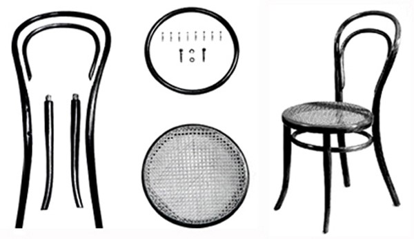 Silla Thonet despiezada