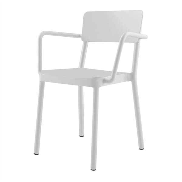 SILLA DE EXTERIOR LISBOA CON BRAZOS blanco