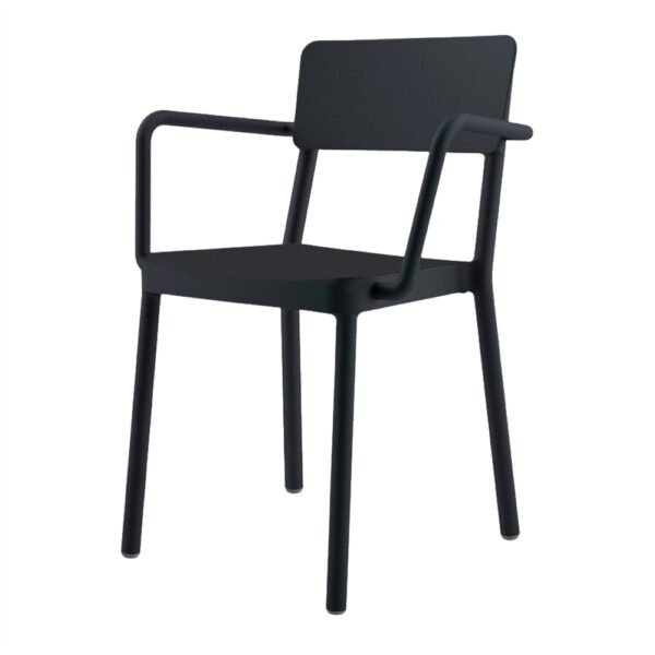 SILLA DE EXTERIOR LISBOA CON BRAZOS negro