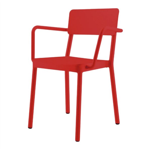 SILLA DE EXTERIOR LISBOA CON BRAZOS rojo