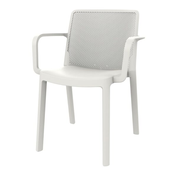 SILLA DE EXTERIOR FRESH BRAZOS blanca