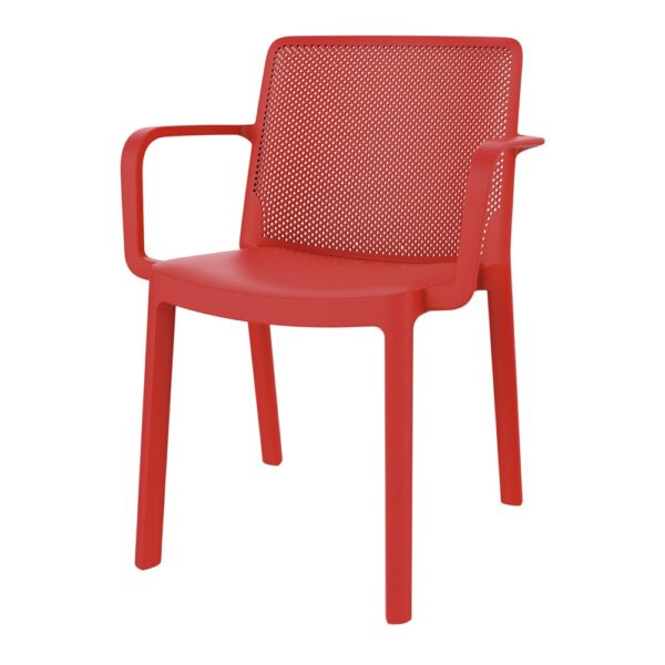 SILLA DE EXTERIOR FRESH BRAZOS ROJO