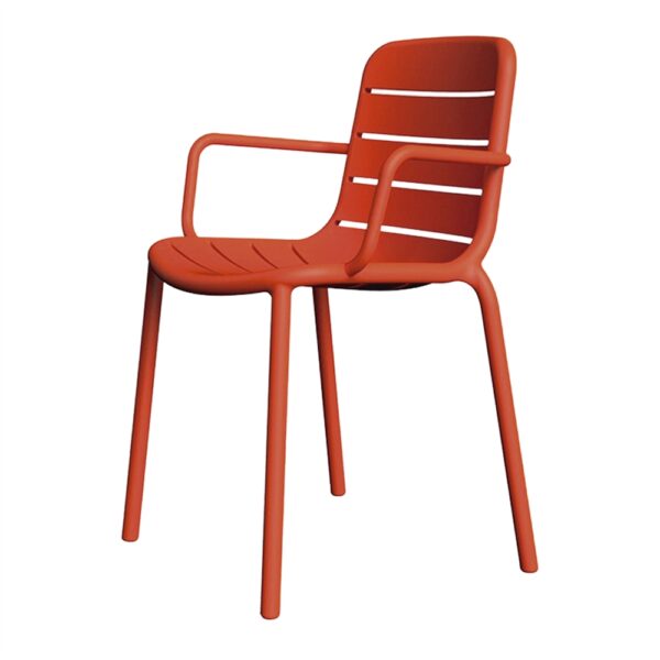 SILLA DE EXTERIOR GINA BRAZOS rojo