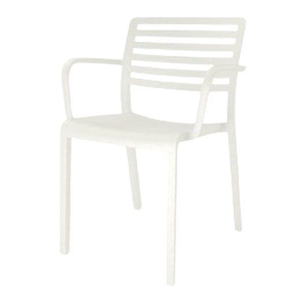 SILLA DE EXTERIOR LAMA BRAZOS blanca