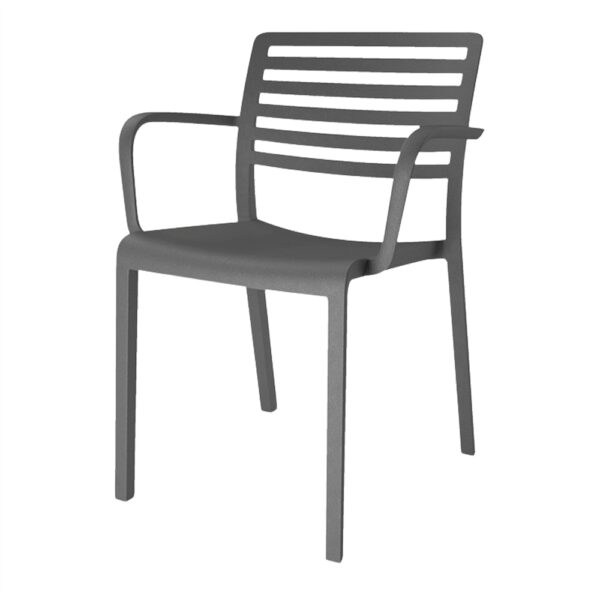 SILLA DE EXTERIOR LAMA BRAZOS gris oscuro