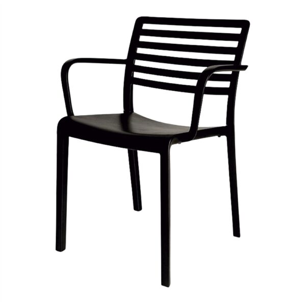 SILLA DE EXTERIOR LAMA BRAZOS negro