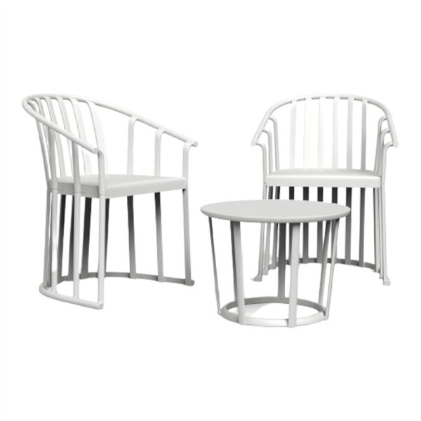 SET MOBILIARIO DE EXTERIOR RAFF blanco