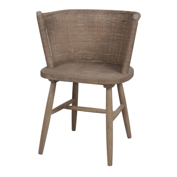 SILLA DE RATTAN YOTAM de estilo windsor ercol fabricada en madera y rattan trenzado. 1