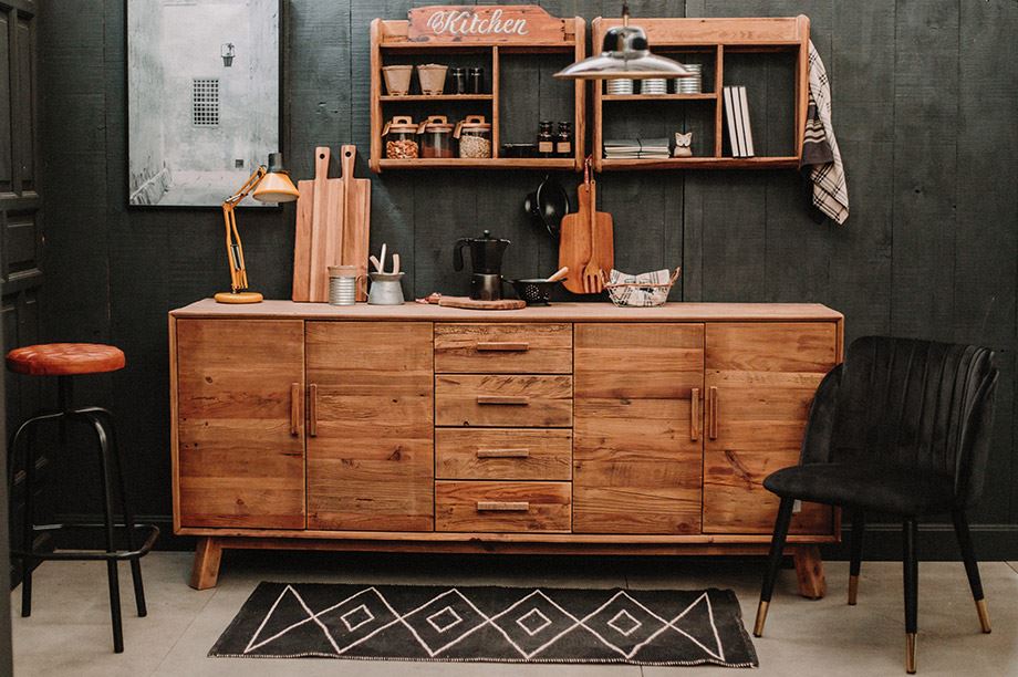 muebles de cocina de madera reciclada