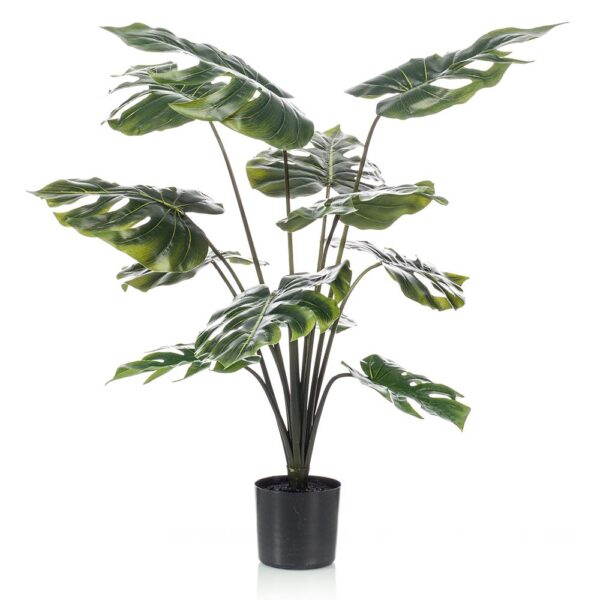 PLANTA ARTIFICIAL DECORATIVA MONSTERA con 12 hojas. Encuéntrala en MisterWils. Más de 4000m² de exposición y almacén.