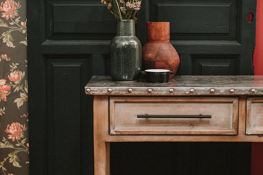 consola de madera y metal muebles para entradas