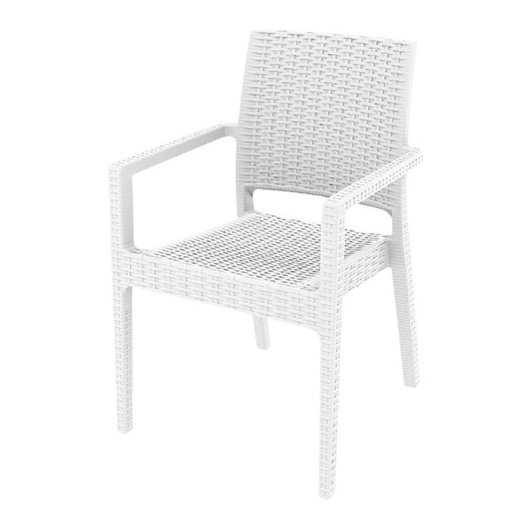 SILLA DE EXTERIOR APILABLE IBIZA blanca