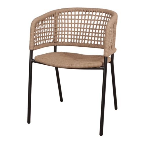 SILLA DE CUERDA Y METAL COLISEO natural 3/4