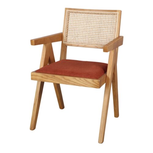 SILLA DE MADERA BALFORD NATURAL terracota 3/4