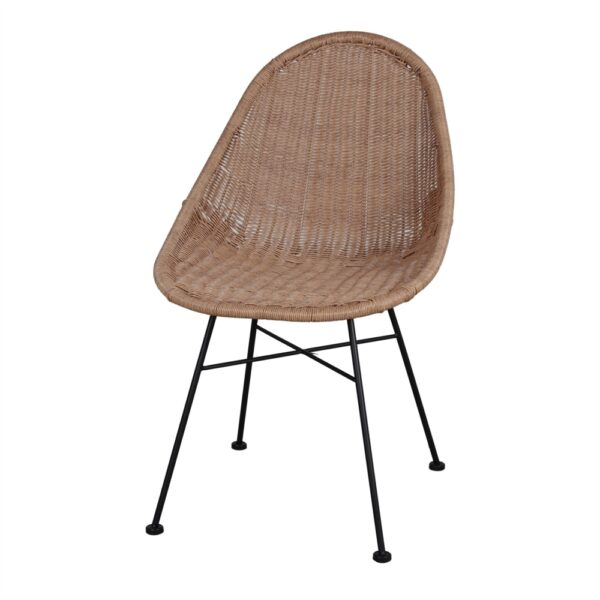 SILLA DE RATTÁN SINTÉTICO DABILY estilo Nórdico. Estructura de acero y asiento de rattan sintético. Apta para exterior. 1