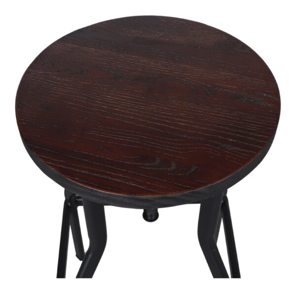 TABURETE ALTO DE METAL Y MADERA STONER estilo Industrial. asiento