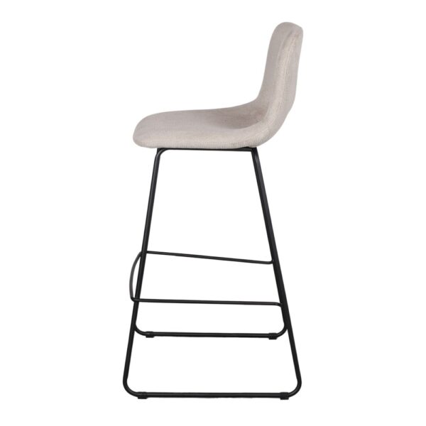 TABURETE TAPIZADO MULER alto estilo Mid Century beige lateral