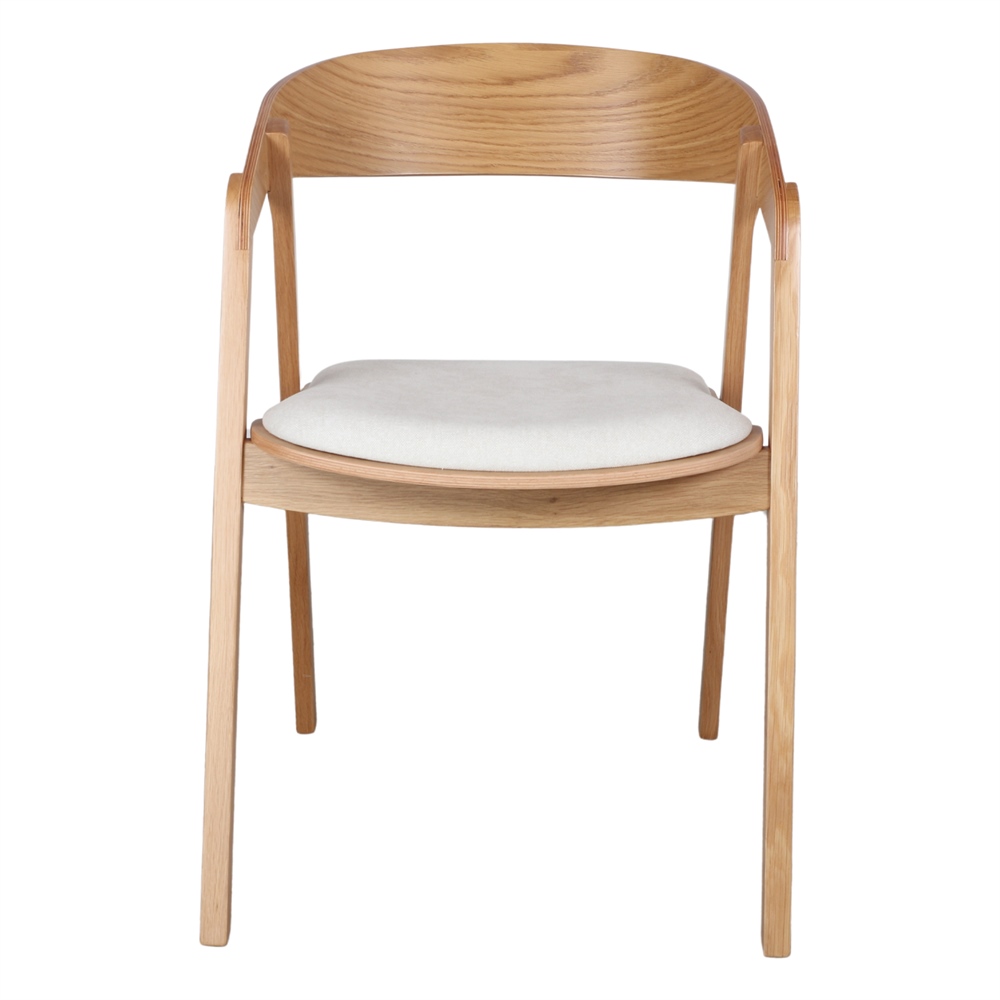SILLA DE MADERA FRANKY beige frontal