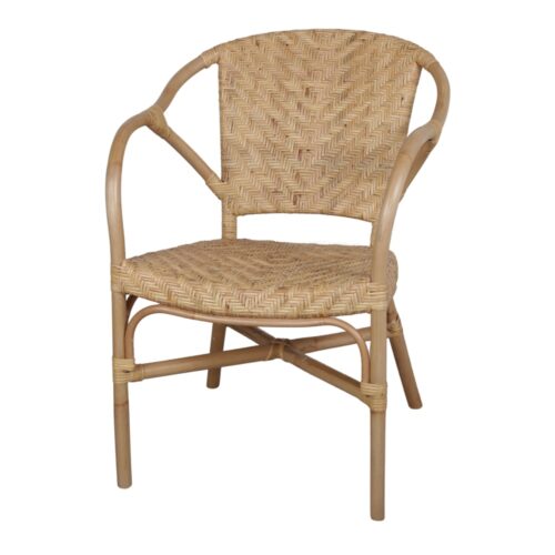 SILLA DE RATTÁN DEVON de estilo Bistró nórdico fabricada en rattan natural.