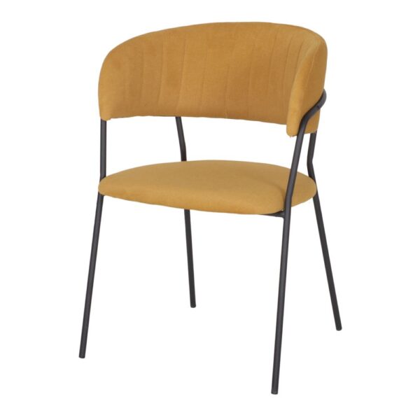 SILLA TAPIZADA DAMES estilo Mid Century mostaza 1