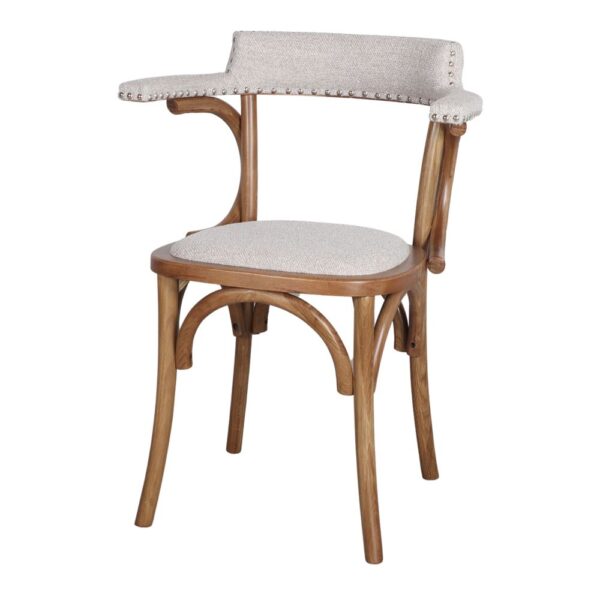 SILLA DE MADERA EMILY tapizada en textil piedra 1