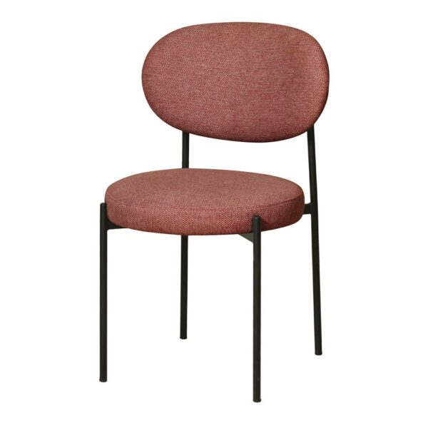 SILLA TAPIZADA CAVALETO Estilo Mid Century. ladrillo